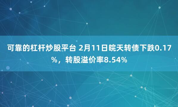 可靠的杠杆炒股平台 2月11日皖天转债下跌0.17%，转股溢价率8.54%