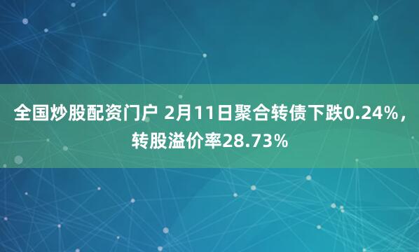 全国炒股配资门户 2月11日聚合转债下跌0.24%，转股溢价率28.73%