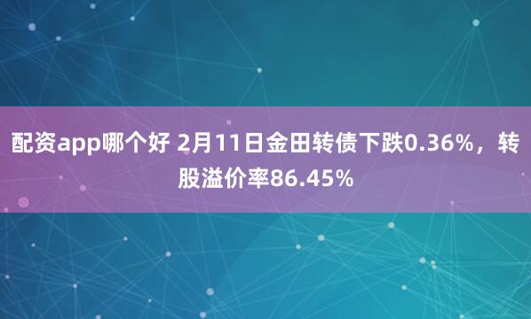 配资app哪个好 2月11日金田转债下跌0.36%，转股溢价率86.45%