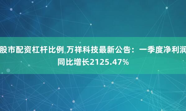 股市配资杠杆比例 万祥科技最新公告：一季度净利润同比增长21
